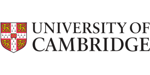 University of Cambridge logo with crest and text on black background higher education institution branding