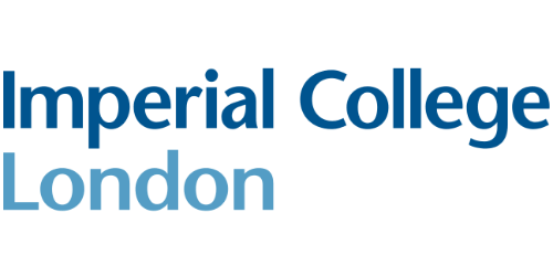 Imperial College London logo in blue text on black background university branding