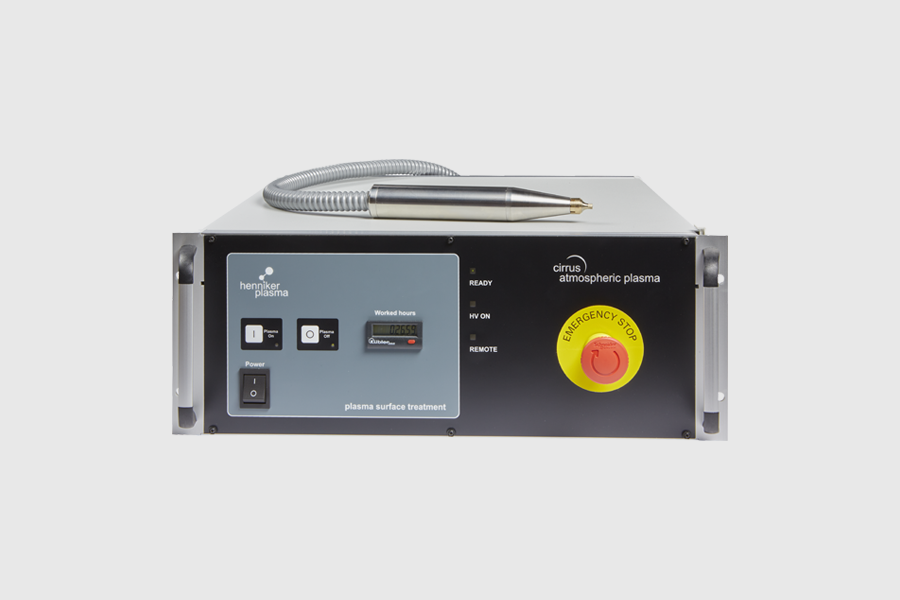 Henniker Plasma Cirrus atmospheric plasma system with handheld plasma jet for precision surface activation and cleaning
