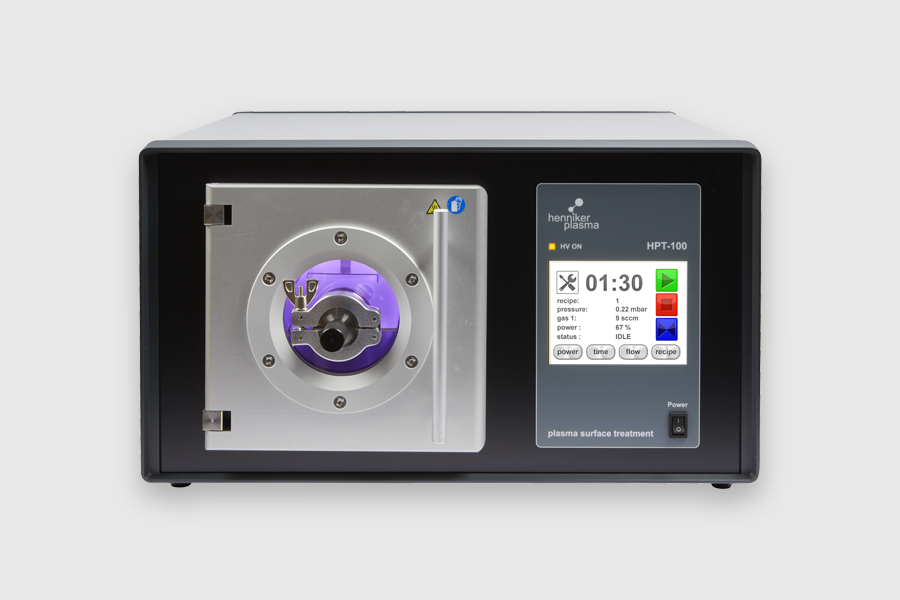 Henniker Plasma HPT-100 benchtop vacuum plasma surface treatment system for cleaning activation and adhesion improvement