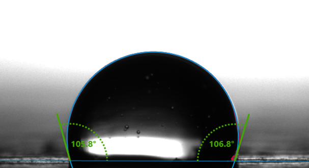 Au contact angle results pre plasma treatment
