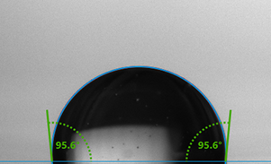 Au contact angle results pre plasma treatment